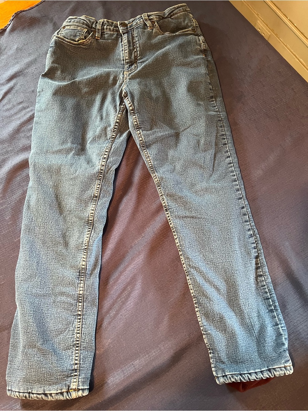 Blue Mountain Classic Women's Boot Cut Flamnel Jeans in Blue
